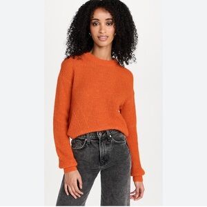 Veronica Beard Vibrant Orange Crew Neck Sweater